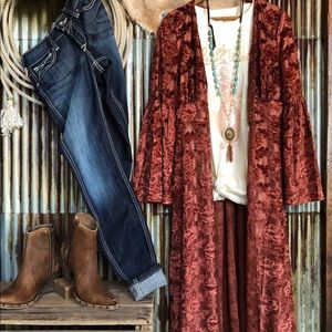 vintage western velvet lace duster
